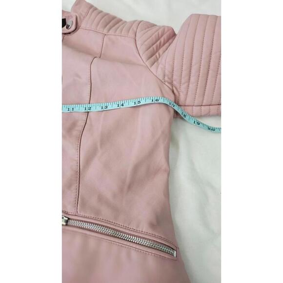 NY&C Pink Women's Faux Leather Biker Jacket Size XS NWT - Picture 11 of 11